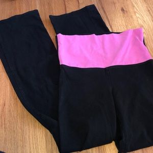 Pink flare leggings